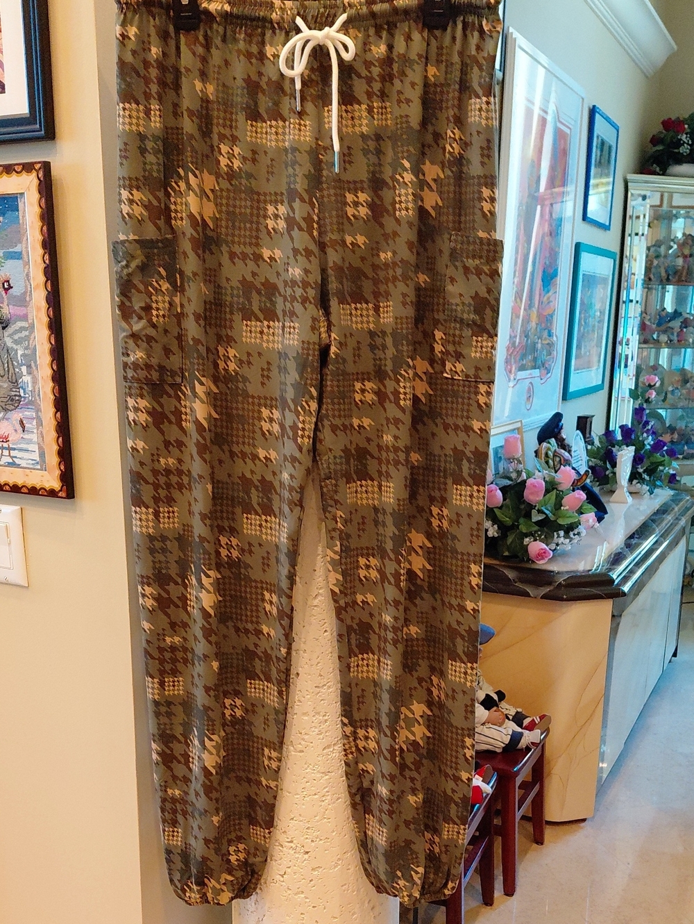 Women's Olive Green Camouflage Harem Pants